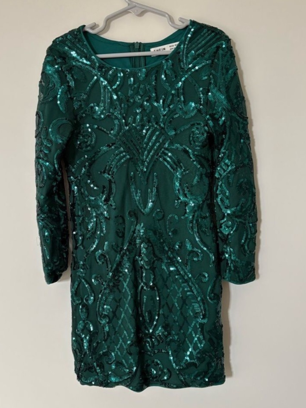 emerald green dress shein | Dresses | Shein Long Sleeve Sequin 6y cotton blend Farbic order - Choose size:1 yard / 0.9 meter Champagne A Line V-neck Midi dress